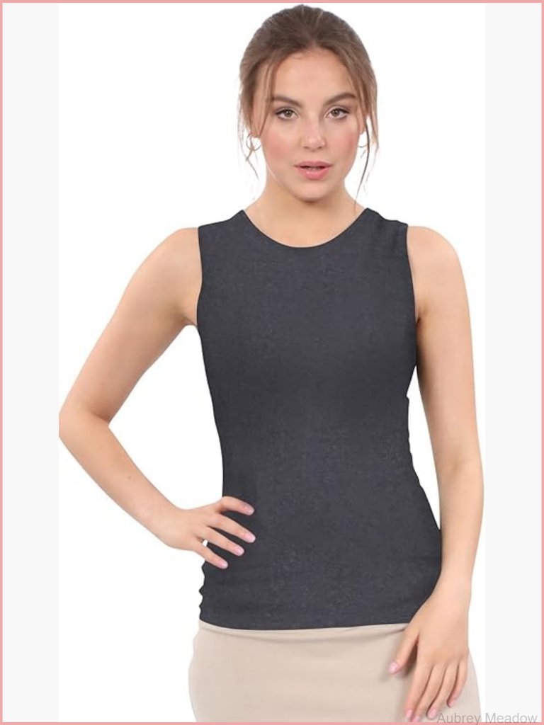 High Neck Sleeveless Tank Top Womens Modest Layering Top